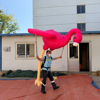 Costume gonflable de flamant rose portable, en tissu Oxford léger, accessoire interactif pour performance en parc à thème ou défilé de rue