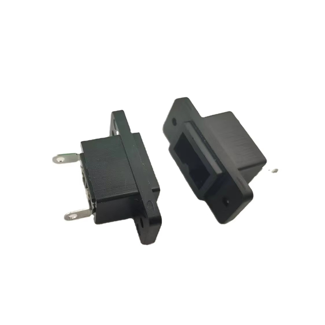 Zhaofa AC-007 Straight Plug 2-Pin Female Car Refrigerator AC Socket B-Type Fixed Hole 2 Outlets