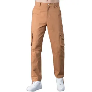 트렌디 캐주얼 남자의 100% 면 운동복 바지 편안한 조거 패턴 바지와 탄성 허리띠 & 화물 디자인