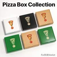 Boîtes à pizza personnalisées en carton ondulé pour usine, conteneurs alimentaires en papier, finition brillante ou mate, avec poignée, recyclables, pour livraison à emporter
