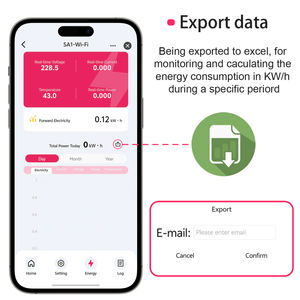เครื่องวัดพลังงานอัจฉริยะ TONGOU TO-Q-SA1 แบบ WiFi ขนาดเล็ก รองรับสายไฟคู่ 1-50A ตรวจสอบพลังงานแบบเรียลไทม์ วัสดุพลาสติก - Product Image 6