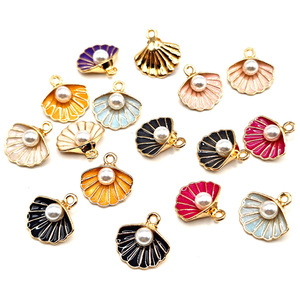 WEGOODZF Charmes mignons en alliage de zinc émaillé, forme de coquillage, d'étoile de mer et de perle d'océan, pour la fabrication d'accessoires, de chaussures et de colliers - Product Image 3