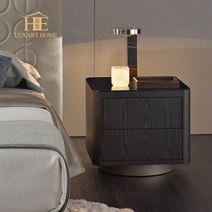 Muebles de dormitorio de lujo, mesitas de noche, gabinete de madera, mesa de noche personalizada para proyectos hoteleros, dormitorio, villa - Product Image 1