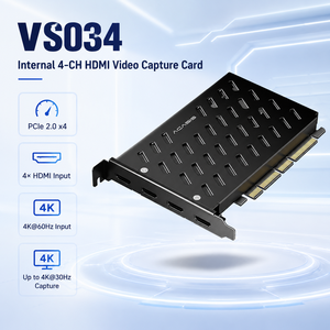 Tarjeta de Captura HDMI PCIe X4 de 4 Canales, 4K60 HDMI1.4 YUY2, Completamente de Aluminio, Interna, PCI - Product Image 1