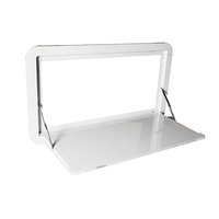 Neuer WIN FULL Weißer RV Klappbarer Camping-Wandtisch mit Beleuchtung, Premium Aluminium-Legierung Klapptisch-Set, 20kg Tragkraft