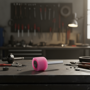 Meule vitrifiée rose Fervi 12 mm x 12 mm x 6 mm pour le polissage des métaux - Product Image 3