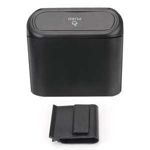 Custom Logo Waterproof ABS Rubbish Storage Box Vehicle Trash Bin Hanging Car Trash Cans With Lid