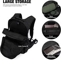 Sac à dos tactique 28L, sac d'assaut 3 jours, grande capacité, système Molle, fermeture éclair antivol, Oxford, sport, cyclisme - Noir