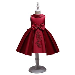 Vestido de tul de Navidad para niña pequeña, Multicolor, blanco, sin mangas, bordado de satén, Princesa, boda, noche, 2022 - Product Image 1