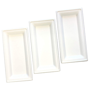 Naturally Healthy Biodegradable Customize <strong>White</strong> Disposable Sugarcane Rectangle <strong>Plate</strong> Bagasse - Product Image 2