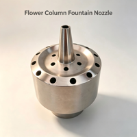Boquilla de fuente de columna de flores moderna comercial de acero inoxidable con chorro de agua en capas para paisajismo y piscinas