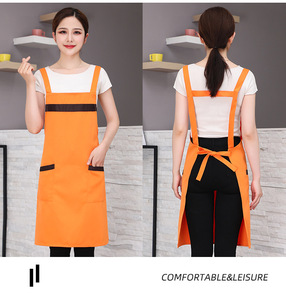 Bán buôn biểu tượng tùy chỉnh không thấm nước nhà hàng bông polyester người đàn ông người phụ nữ màu đen trống BIB bếp Đầu Bếp Nấu Ăn Tạp dề - Product Image 6