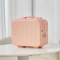 Trousse de Maquillage Portable Rayée en Polyester de 14 Pouces avec Fermeture Éclair, Légère et Durable pour Femmes, Séparation Humide/Sèche, Mignonne, à Suspendre