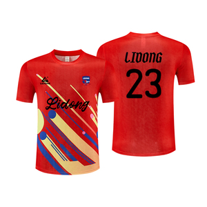 เสื้อยืดวิ่งแห้งเร็วแบบกำหนดเองพร้อมโลโก้สำหรับผู้ชายและผู้หญิง เสื้อยืดกีฬาแบบมืออาชีพพิมพ์ลายแบบซับลิเมชั่น - Product Image 5