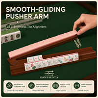 Support de Mahjong en Bois avec Barre de Poussée - Support de Jeu Polyvalent pour Cartes, Dominos et Mahjong, Accessoire de Table, Vente en Gros