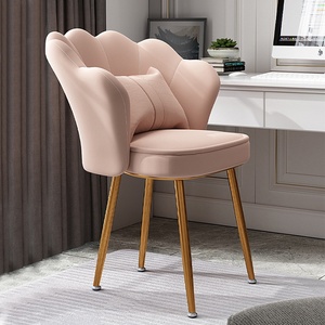 Semplice rosa flanella trucco petalo sedia per camera da letto Internet celebrità schienale toletta unghie mobili per la casa - Product Image 3