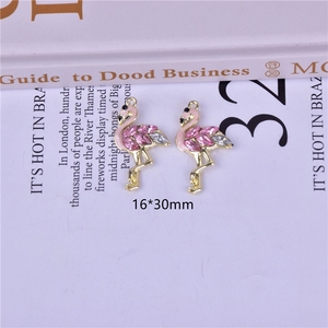 Flamingo Charme Mignon Flamingo Charmes Petit <span class=keywords><strong>Rose</strong></span> Accessoires Alliage Pendentif Collier Bracelet Chandail Boucle D'oreille Porte-clés Décoration - Product Image 2
