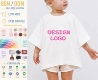 Vêtements pour tout-petits sur mesure, 100% coton lourd, col rond, manches courtes, style streetwear pour enfants, coupe ample, filles et garçons