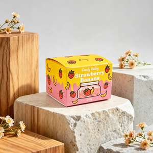 Boîte en papier mignonne à imprimé fraise et banane pour l'emballage de bonbons et de collations pour enfants - Product Image 4