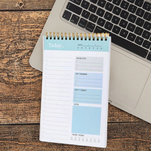 Cuaderno de escritorio con tapa dura A5 personalizado, encuadernación en espiral, planificador diario semanal, gestión del tiempo diario, lista de tareas pendientes - Product Image 6