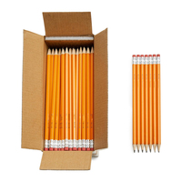 Lápiz de Madera Personalizado Promocional Bonvada BVY893 para el Regreso a Clases, 7 Pulgadas, HB 2B, Goma de Borrar Hexagonal Amarilla, Muestra Gratuita Personalizada