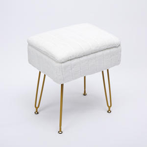 Puf Otomano Moderno de Terciopelo <span class=keywords><strong>Rosa</strong></span>, Silla de Metal para el Hogar, Asiento <span class=keywords><strong>Cuadrado</strong></span>, Reposapiés para Dormitorio con Función de Almacenamiento - Product Image 4