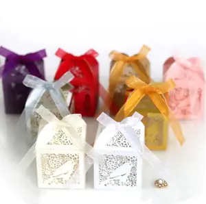 Love Bird Laser Cut Chocolate Paper Box Packaging Wedding Favors Sweet Gift Box