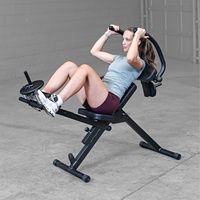 Banc d'entraînement abdominal semi-allongé en acier au carbone et mousse PP pour usage domestique, machine à crunches et amincissante pour la taille, pour le fitness