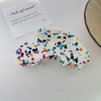 QianJin coloré bleu nuage pince à cheveux en forme de point logo personnalisé acétate de haute qualité créatif mignon griffes de cheveux en gros