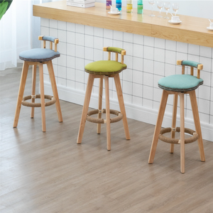 Tabourets <span class=keywords><strong>de</strong></span> <span class=keywords><strong>bar</strong></span> en bois rembourrés <span class=keywords><strong>de</strong></span> style nordique moderne en gros, chaises hautes pour table <span class=keywords><strong>de</strong></span> <span class=keywords><strong>bar</strong></span> - Product Image 4