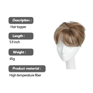 Gran oferta Clip sintético en extensiones de cabello Topper Hair Pieces <span class=keywords><strong>Rubio</strong></span> corto Pixie Cut Hair Topper Bangs para mujeres - Product Image 2