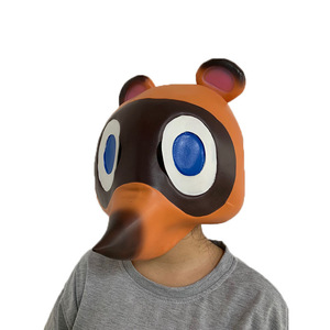 Masque Animal Tom Nook Cosplay, Masque intégral en latex motif Léopard Chat Mignon, pour Noël, Carnaval, Soirée Masquée, Costume Amusant - Product Image 3