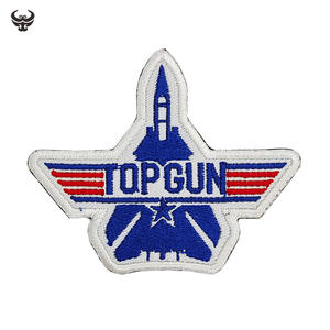 Top Gun Avión Bordado Gancho <span class=keywords><strong>Loop</strong></span> Parches Diversión Insignia Parches para Ropa Mochilas Sombreros Chaqueta Parche - Product Image 6