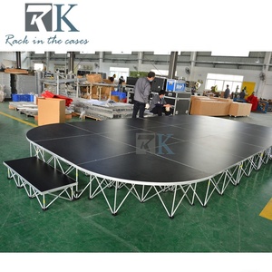 Black Mobile <b>Stage</b> <b>Platform</b> Portable Aluminum <b>Stage</b> Kit with Skirts Modular Smart <b>Stage</b> Supplier - Product Image 5