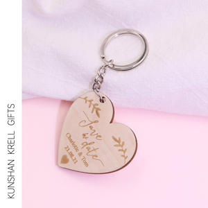 Wholesale Customized Polygon Beech Wood Keychain Gift Laser Engraved Wooden Keychain Pure Wood Keychain <b>Custom</b> <b>Key</b> Chain - Product Image 4