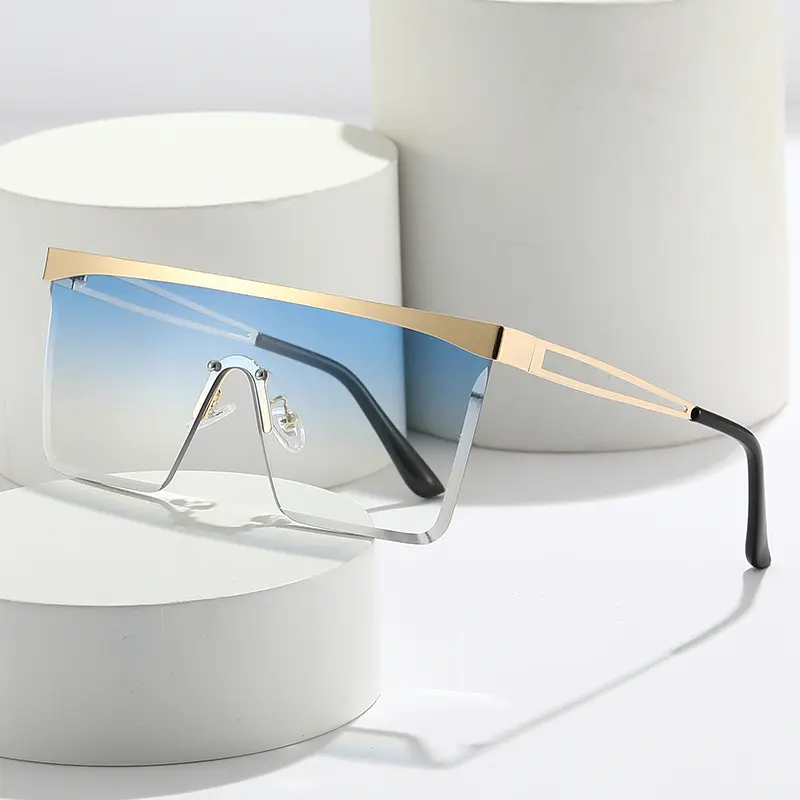 2023 Модные солнцезащитные очки из нержавеющей стали для женщин трендовые в наличии стильные полярные цельные линзы металлические солнцезащитные очки для мужчин