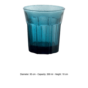 Vaso de Vidrio Azul Rústico con Burbujas, 30 cl, M1934, Altura 10 cm, Diámetro 9.5 cm - Product Image 3