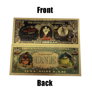 5 Craft Gifts Halloween Pumpkin Card Ticket Plastic Gold Foil Electroplated Banknote - Product Image 5