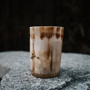 Corne à boire en corne de buffle rustique avec revêtement intérieur alimentaire pour les vendeurs et revendeurs de la foire de la renaissance au prix de gros - Product Image 5