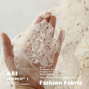 Thời Trang Vải Chất Lượng Cao <span class=keywords><strong>Polyester</strong></span> 3D Organza Hoa Tulle Voan Lưới Thêu Vải Cho Dresses Bé Trẻ Em Quần Áo - Product Image 3