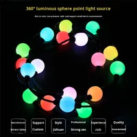 Source de lumière ponctuelle sphérique LED à 360 degrés, boule lumineuse LED suspendue pour rideau, extérieur, IP65, étanche, RGB, effet de poursuite, décorative