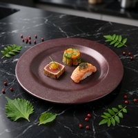 Assiette plate classique en mélamine de 8 pouces, de haute qualité, écologique, incassable, légère, personnalisable, de qualité alimentaire, compatible lave-vaisselle