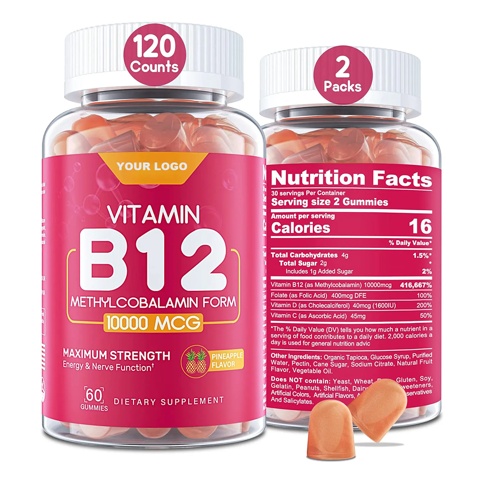 น้ําตาลต่ําวิตามิน B12 และ D3 Gummies เพิ่มการเผาผลาญพลังงานอารมณ์ภูมิคุ้มกันสนับสนุนกระดูกที่แข็งแกร่งเพื่อสุขภาพระบบประสาท