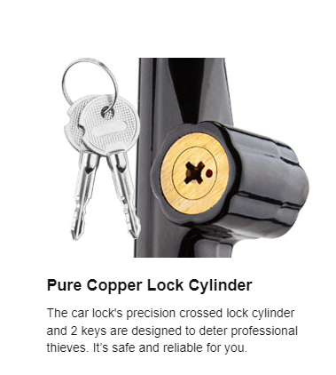 Sinoblong Universal Car Steering Wheel Lock - High-Quality Anti-Theft Security Device