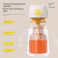 Botol Termos Minum Anak 280ml Baja Tahan Karat 316 Bebas BPA, Custom OEM ODM, dengan Sedotan, Ramah Lingkungan, Portabel, untuk Kembali ke Sekolah