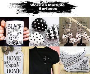 Bview Art 6แพ็ค0.7มม. ปากกาสีน้ำสีขาวละเอียดพิเศษอะคริลิคสีดำเครื่องหมายถาวร - Product Image 5