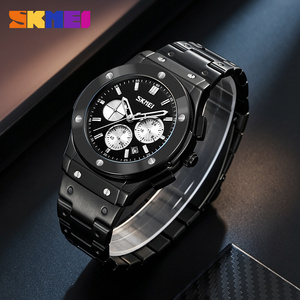 นาฬิกาควอตซ์ผู้ชาย SKMEI 9157 แบบกำหนดเอง OEM ODM ตัวเรือนโลหะผสมสังกะสี สายสแตนเลสและสายหนังให้เลือก - Product Image 6