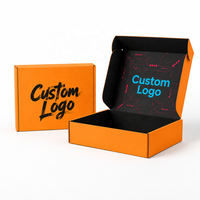 Boîte d'expédition en carton ondulé noir mat imprimé avec logo personnalisé pour les petites entreprises