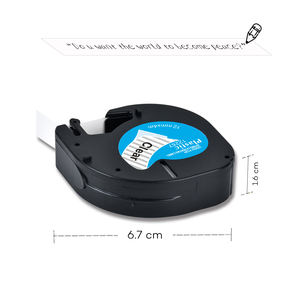 LT 12267 Cassette plastique 12mm * 4m Compatible <span class=keywords><strong>Dymo</strong></span> <span class=keywords><strong>Letratag</strong></span> Noir sur <span class=keywords><strong>ruban</strong></span> transparent <span class=keywords><strong>pour</strong></span> imprimante <span class=keywords><strong>DYMO</strong></span> <span class=keywords><strong>LetraTag</strong></span> 100T - Product Image 4