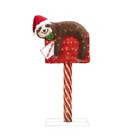 Offres Spéciales 48.5in 150L extérieur noël paresseux boîte aux lettres LED lumières ferme vacances éclairage pour jardin décor